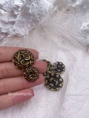 Пуговицы бронзовые плетеные с прозрачной эмалью