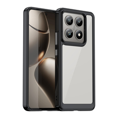Прозрачный чехол с усиленными рамками черного цвета для Xiaomi 14T и 14T Pro, увеличенные защитные свойства