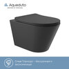 Aqueduto CONT2140 AQD CONE Tornado Унитаз подвесной 525*360 безободковый, Tornado, сиденье с микролифтом, черный матовый