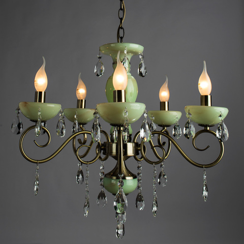 Люстра Arte Lamp Onyx green A9592LM-5AB