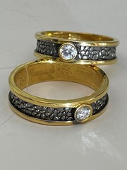 Обручальное Ф (кольцо из серебра с позолотой)