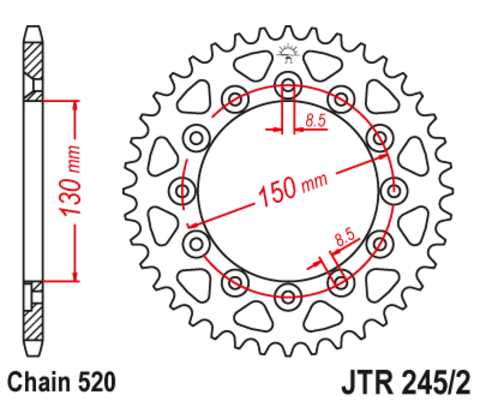 Звезда ведомая для мотоцикла RK B4406-40 (JTR245/2-40)