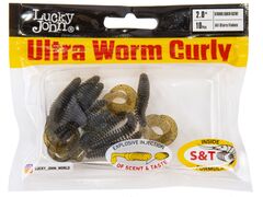 Слаги съедобные искусственные Lucky John ULTRAWORM Curly 2in (50 мм), цвет S21, 10шт.