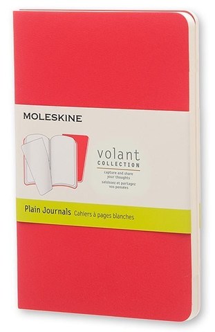 Набор 2 блокнота Moleskine Volant Pocket, цвет красный, без разлиновки