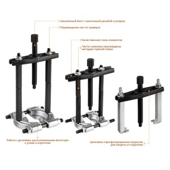 ЗУБР набор сепараторных съемников в кейсе, Профессионал (43307-H12)