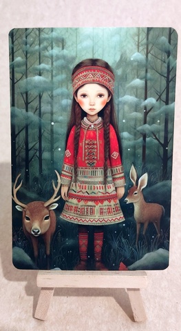 Девочка с оленями