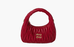 Сумка Miu Miu Wander Matelasse Nappa Leather Hobo Bag "Red"