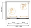 Душевой уголок Cezares TANDEM-SOFT-AH-2 TANDEM-SOFT-AH-2-120/100-P-Cr-R