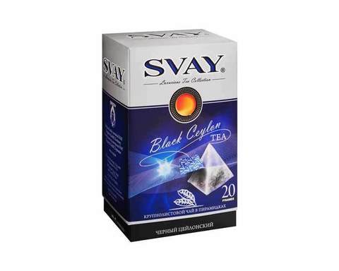 Чай цейлонский черный в пирамидках Svay Black Ceylon, 20 пак/уп