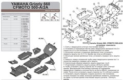 Защита днища для YAMAHA Grizzly 660 2006- STORM 1065