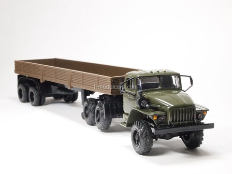 Ural-44202 with semitrailer khaki-brown Elecon 1:43