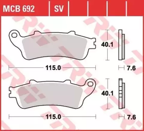 Колодки тормозные дисковые MCB692
