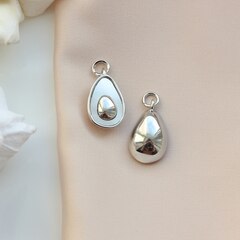 Подвеска с перламутром 18*11 мм, родий, П099