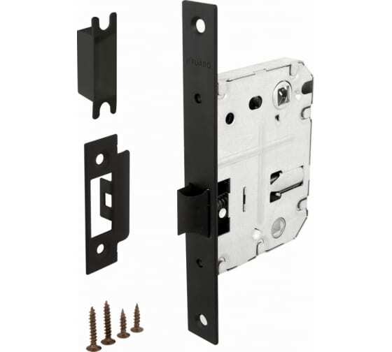 Замок врезной пластик Фуаро PLASTP72-50 (P72-50) BL, цвет черный (гарантия - 12 месяцев)