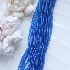 Бусины стеклянные лазурные круглые 2 мм, К208