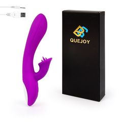 Фиолетовый рельефный вибратор-кролик QUEJOY - 25 см. - 