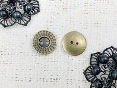 Пуговицы, d 1,8 см, 2 прокола, тёмное золото