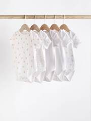 Боди с коротким рукавом для малышей Next K79-873, 5 шт., Белый