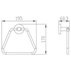 Полотенцедержатель трапециевидный KAISER Сlassic KH-2001 схема