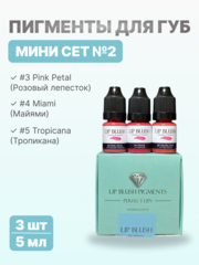 Мини-сет для перманентного макияжа губ LIP BLUSH #2, 3 шт. по 5 мл