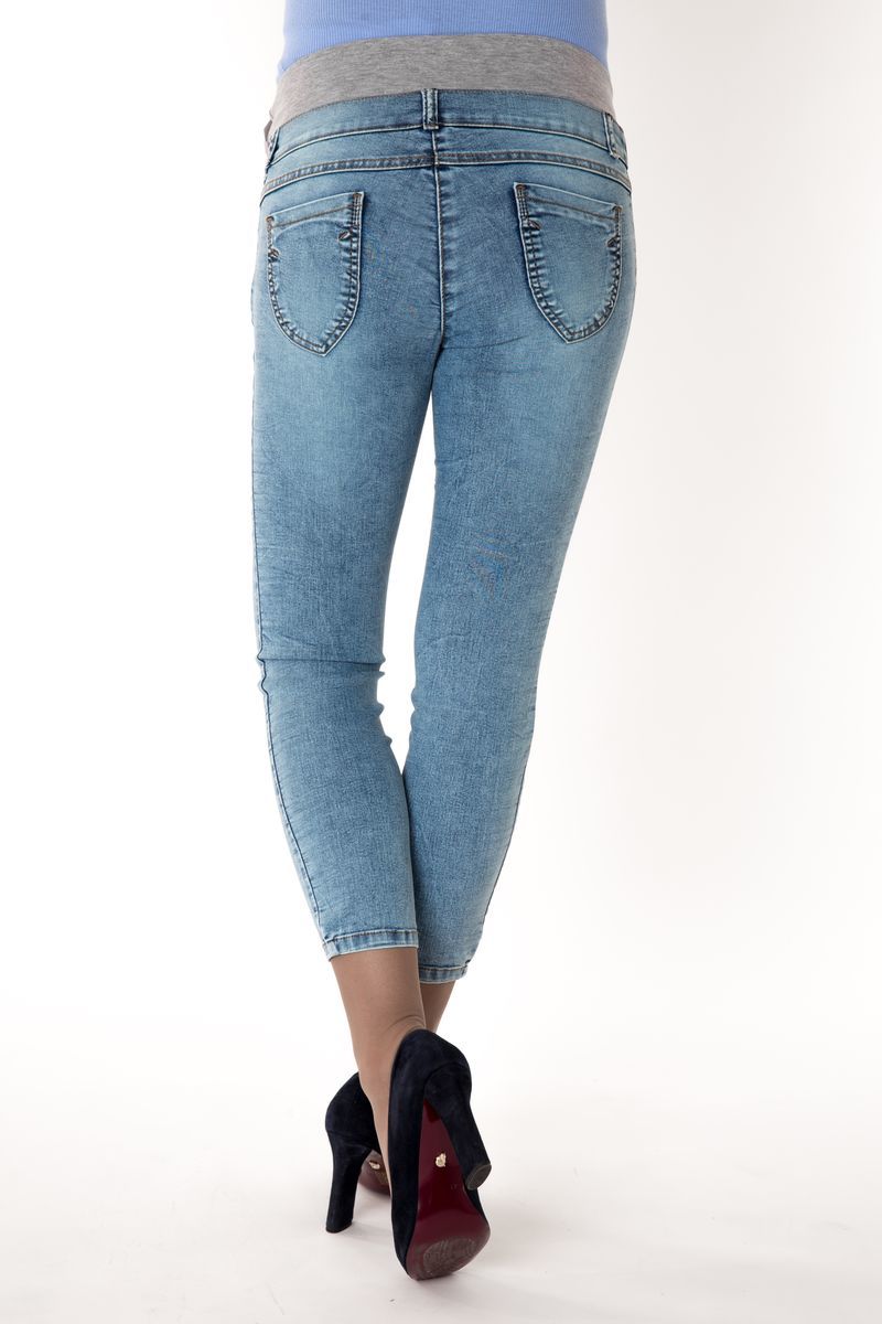 Фото джинсы для беременных MAMA`S FANTASY, скинни, укороченные, низкая вставка от магазина Скоромама, синий, размеры.