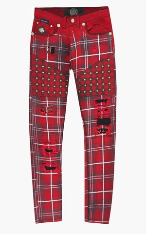 The Saints Sinphony | Джинсы мужские RED PLAID JEAN SG370 перед