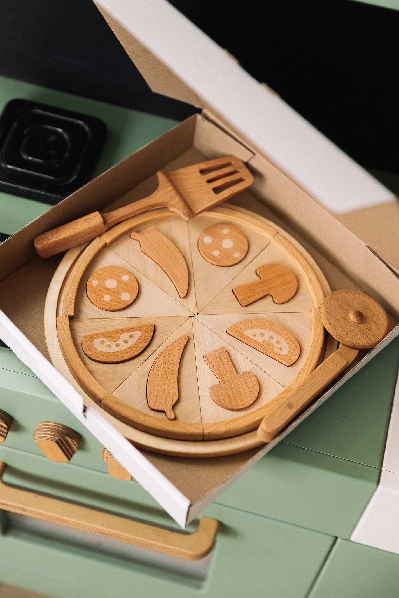 Игровой деревянный набор пицца