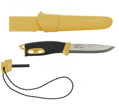 Нож Morakniv Companion Spark стальной разделочный, лезвие: 104 mm, черный/желтый (13573)