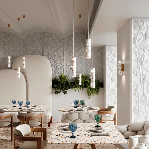 Подвесной светодиодный светильник Odeon Light TERRAZZO 7012/6L