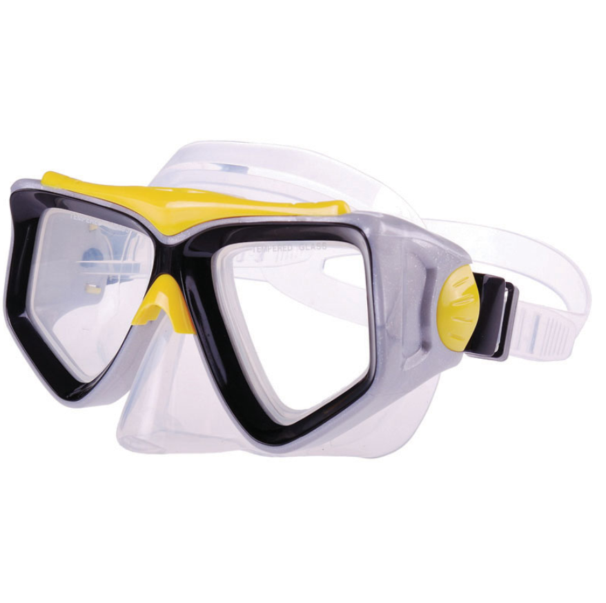 PVC Mask w/ tempered glass, yellow-black