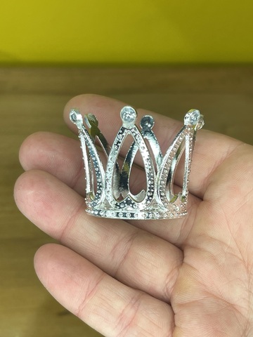 корона металл 3*3,3см цвет серебро