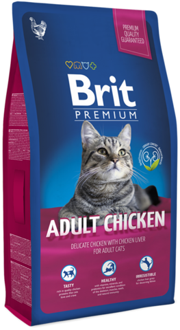 Brit Premium Cat Adult Chicken для взрослых кошек (курица и куриная печень) 300г