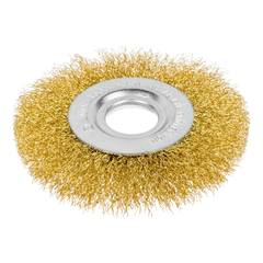 45-2-110 Щетка-крацовка дисковая, латунированная стальная проволока, посадочный d=22,2 мм, 100мм (РемоКолор)