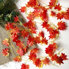 Кленовые листья, осенние искусственные, лиана 2,35 метра, листья около 6,5*7 см, набор 6 шт.