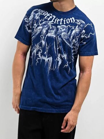Affliction | Футболка мужская CROWS Tee NVLV A27227NV перед