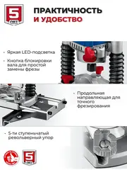 ЗУБР 1200 Вт, 80 мм, универсальный фрезер, Профессионал (ФПР-1280)
