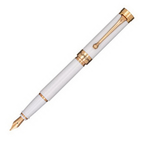 Перьевая ручка Aurora Edo White GT, перо - F, в подарочной коробке