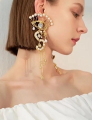 Серьги крупные в стиле Schiaparelli с подвесками S доллар