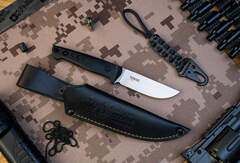 Туристический нож Nikki D2 StoneWash G10 Черный