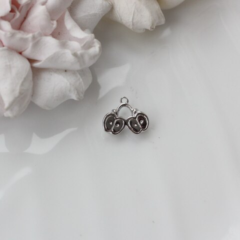 Подвеска Яблоко 12*14 мм, родий, П040