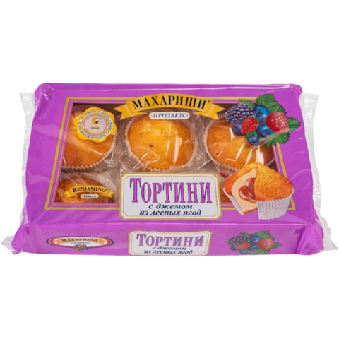Тортини МАХАРИШИ из лесных ягод джемом 200г