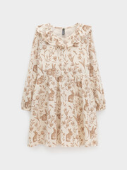 платье  для девочки  КР 5897/айвори,зайчики и цветы к573