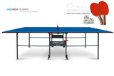 Стол теннисный Olympic с сеткой и набором Синий фото №1