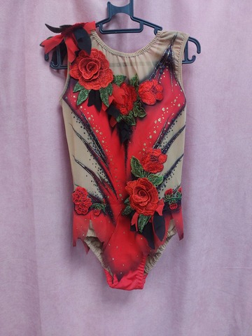 Купальник для художественной гимнастики без страз рост 122-128 см НОВЫЙ