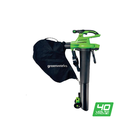 Воздуходувка-пылесос Greenworks GD40BVII 40V (370 км/ч) аккумуляторная, без АКБ и ЗУ