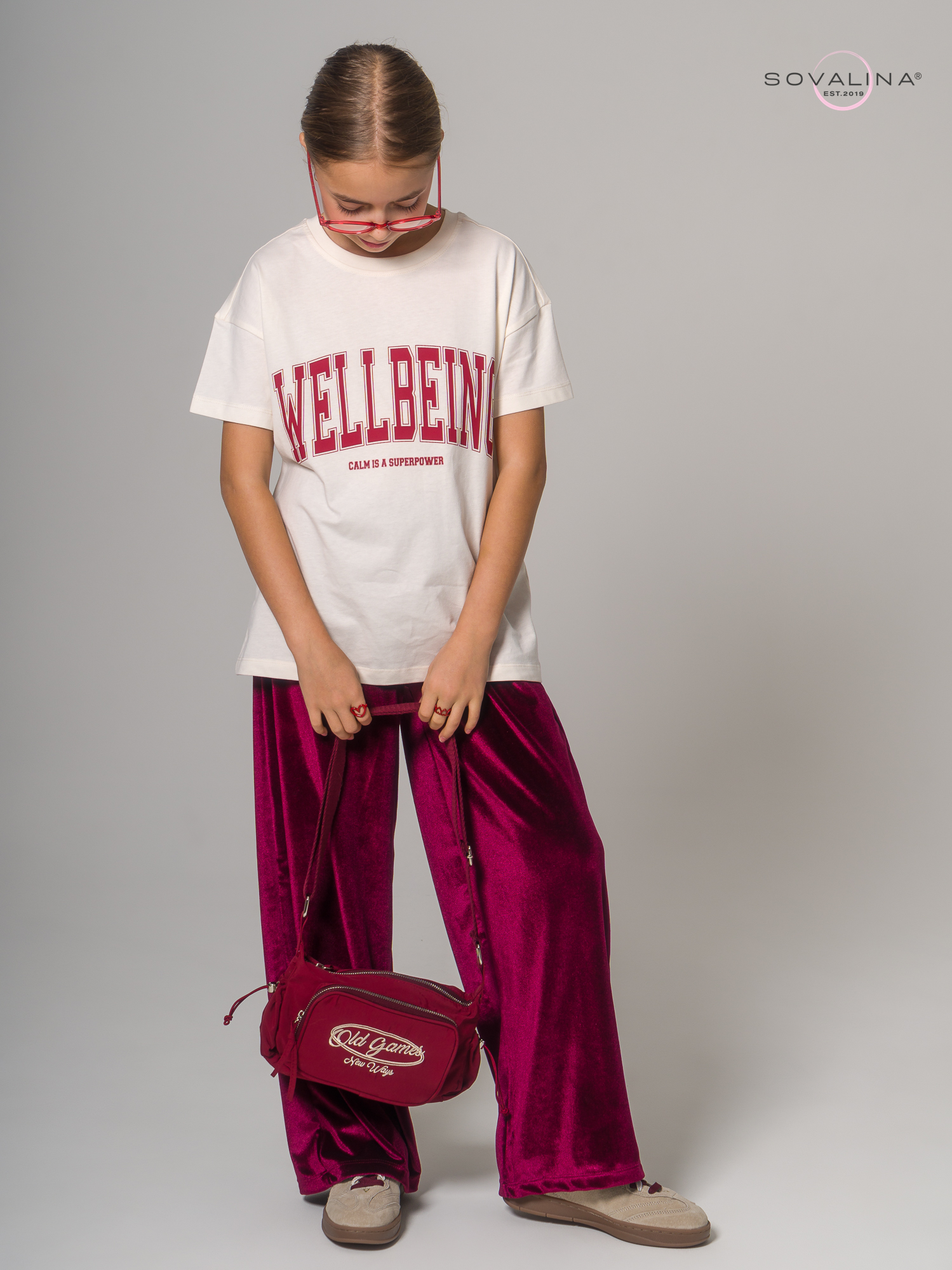 Брюки Classic бархат бордо