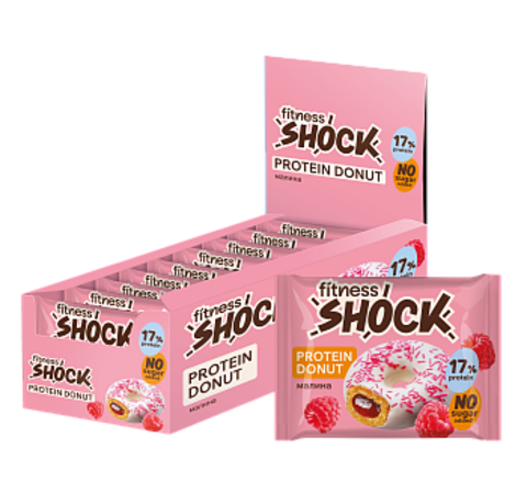 Протеиновое печенье донат без сахара малина Fitness Shock 70 г