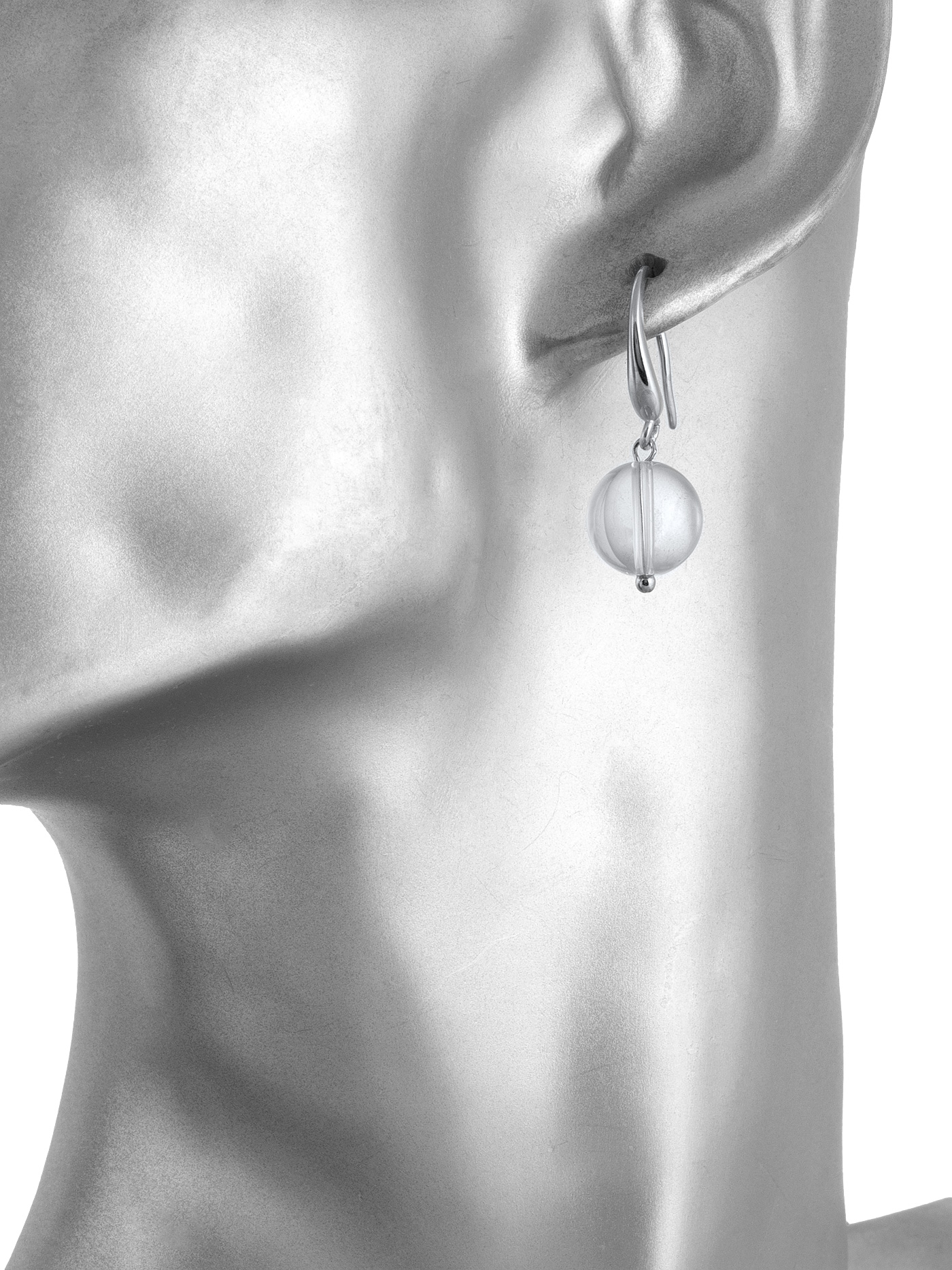 Серебряные серьги с горным хрусталем