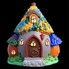 Силиконовый молд № 426 домик Грибы 2 D ( серия домики для гномов и фей)