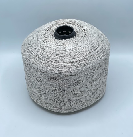 Бобинная пряжа, Linette Pailletes, 450м, 80% Лен, 20% Полиэстер(пайетка), Слоновая кость+пайетка. 39385